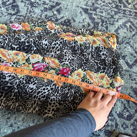 Y2K Fumblin’ Foe Cheetah Animal Print and Floral Halter Neck Dress Size Large - Picture 7 of 7